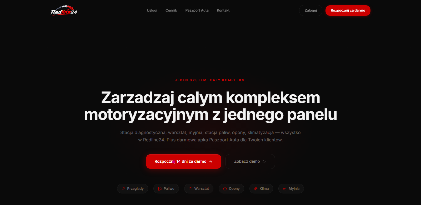 Redline24 — zarządzanie kompleksem motoryzacyjnym